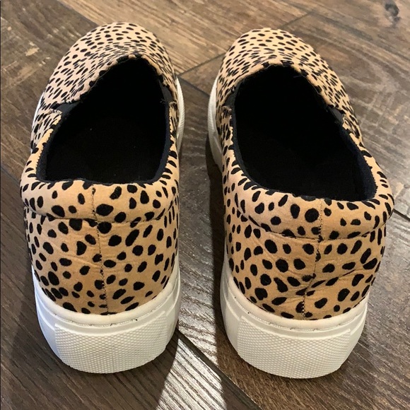 NWOT Faux Suede Animal Print Slip On Sneakers - Picture 4 of 6